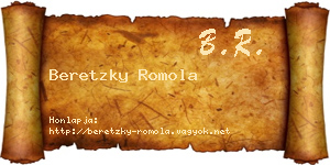 Beretzky Romola névjegykártya
